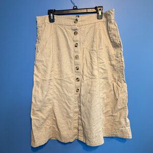 Universal Thread Khaki Skirt with Buttons in Size Large